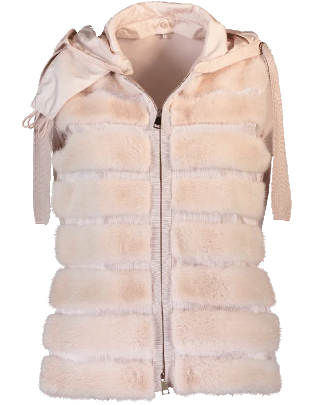 Ametrine Hooded Gilet Vest Hoodie with Elastic Cuffs Stretchable Comfortable