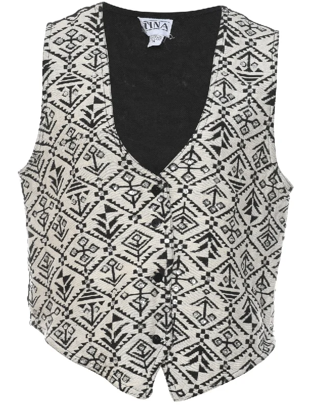 Beaded Waistcoat - M Warm Knit Waistcoat Jacket
