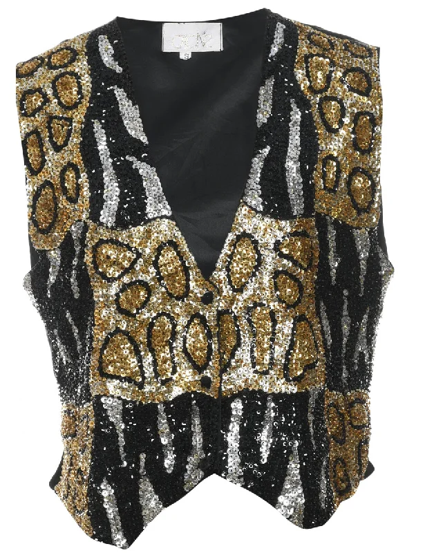 Beaded Waistcoat - S Fashionable Sleeveless Waistcoat