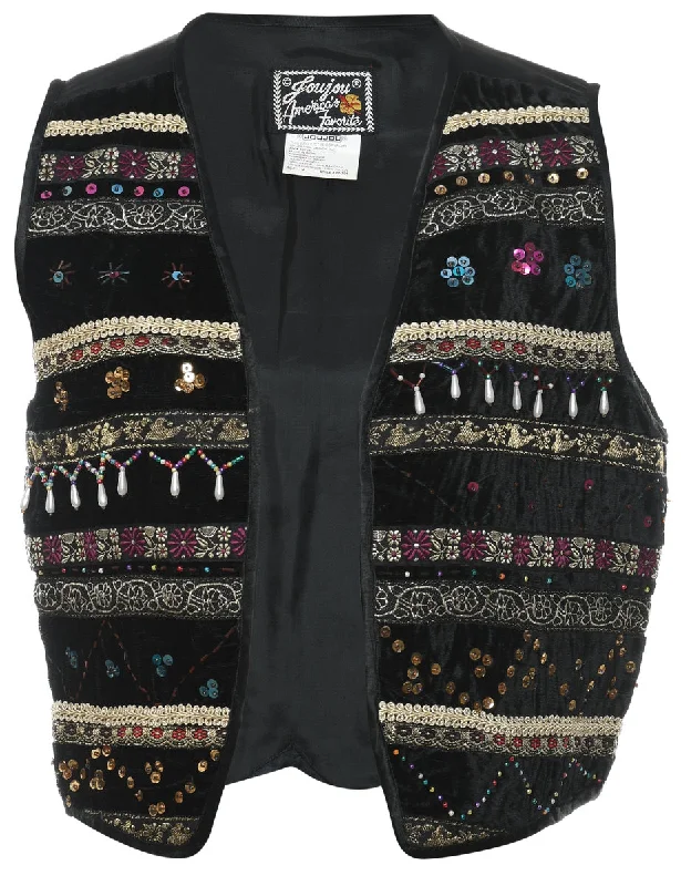 Black Waistcoat - M Elegant Lightweight Waistcoat