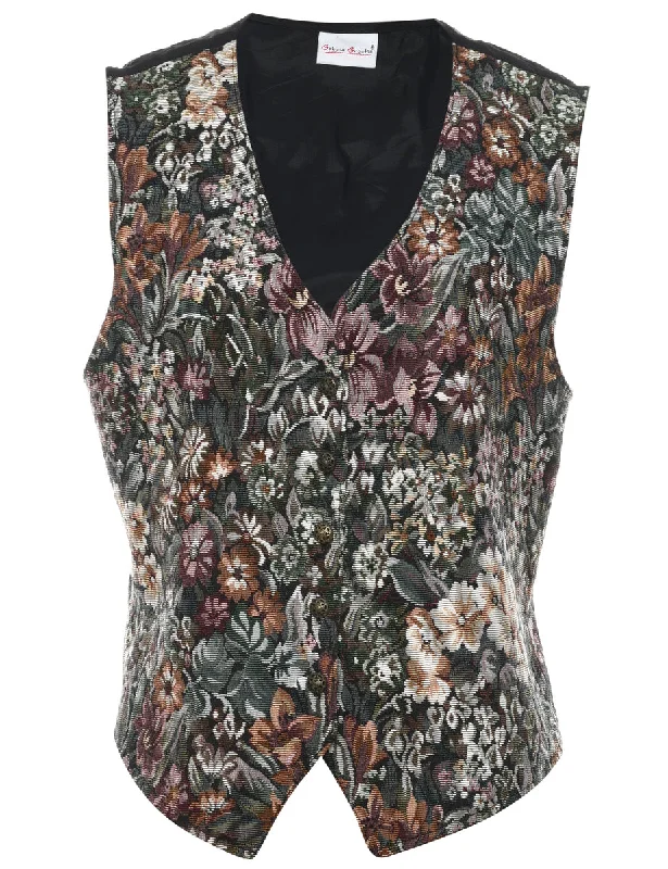 Bobbie brooks Tapestry Waistcoat - L Elegant Slim Fit Waistcoat