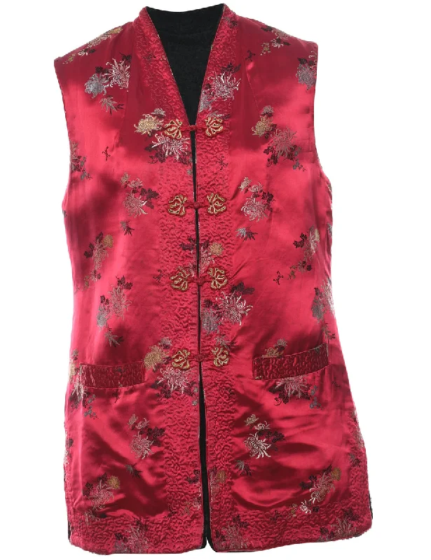 Brocade Waistcoat - L Classic Trench Waistcoat Jacket