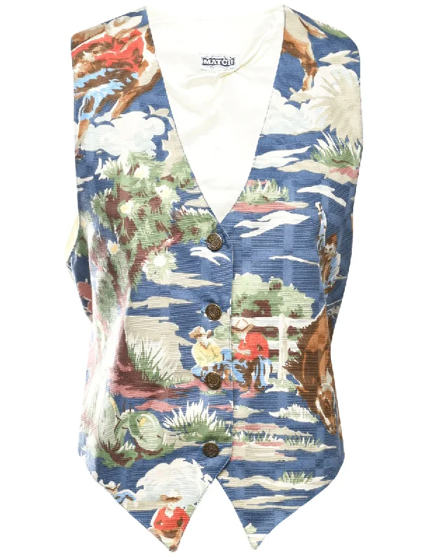 Button Front Waistcoat - S Cozy Fitted Waistcoat Vest