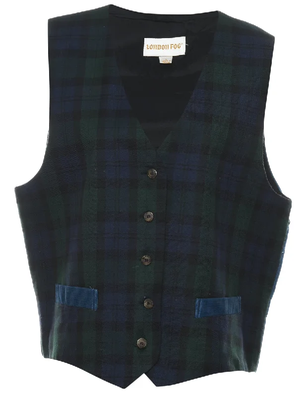 Checked Waistcoat - L Cozy Sweater Waistcoat Vest