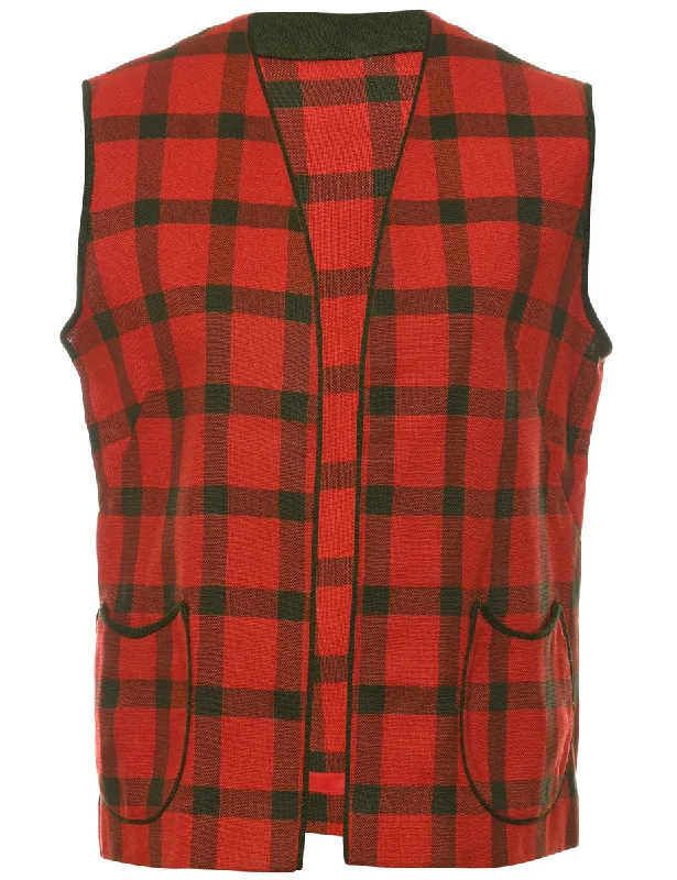 Checked Waistcoat - M Chic Fitted Waistcoat Vest