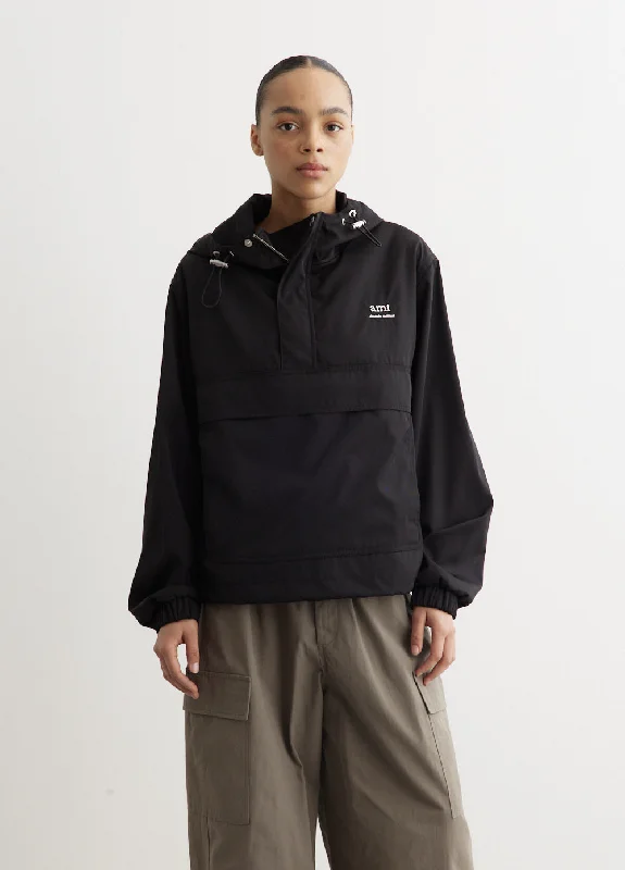 Classic Hooded Ami Windbreaker Hoodie with Snap Buttons Easy Quick