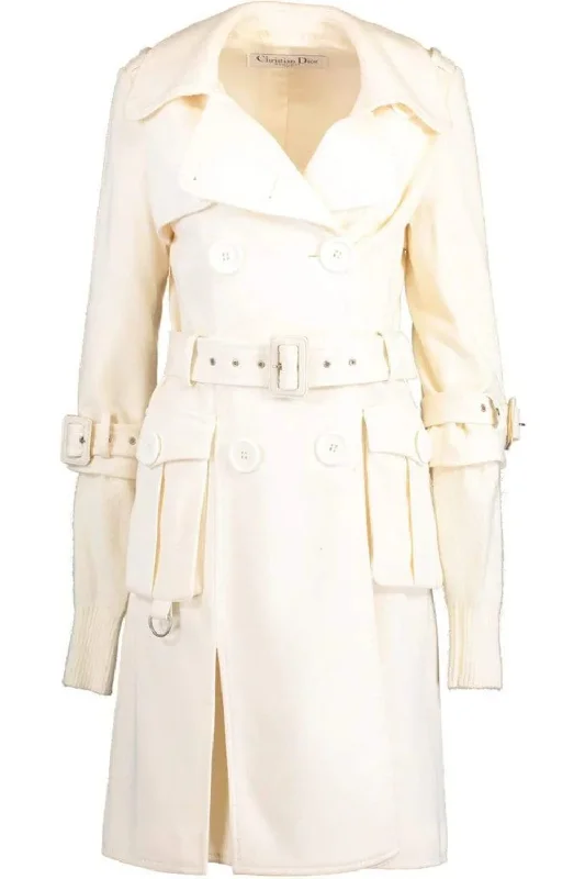 Double Face Jersey Trench Coat Warm Plaid Trench Jacket