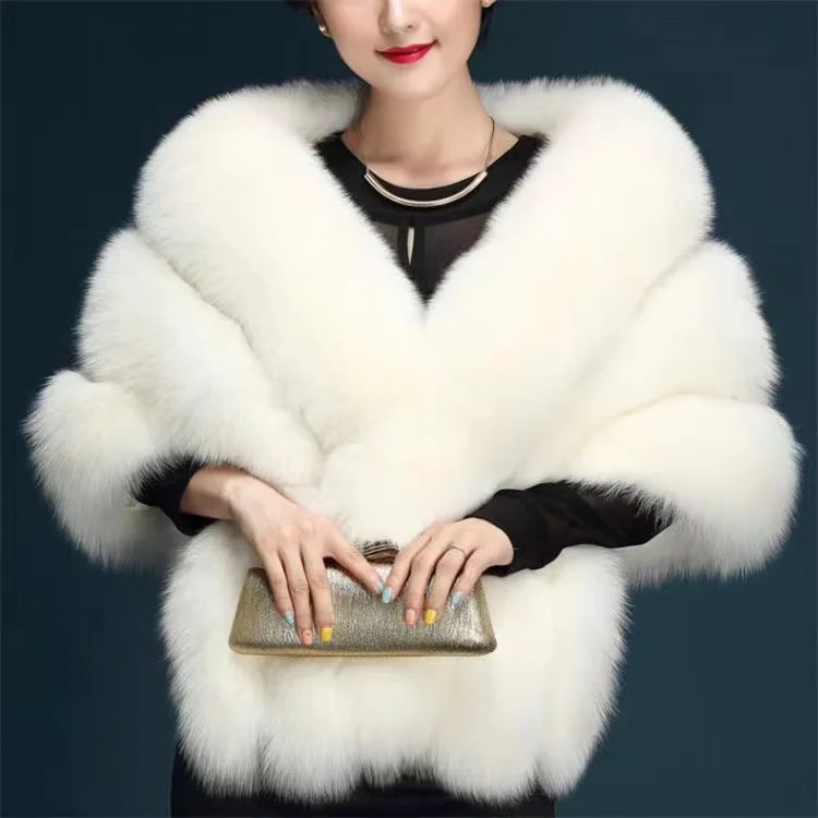 Fashion women fake fur capes fox ponchos white faux fur shawl Cozy Cashmere Shawl Throw Fashion women fake fur capes fox ponchos white faux fur shawl Cozy Cashmere Shawl Throw