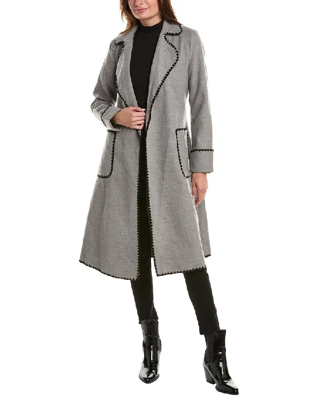 Femme Society Trench Coat Comfortable Long Wool Trench
