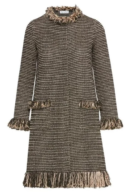 Fringe Detail Pocket Coat Kimono Robe Cloak