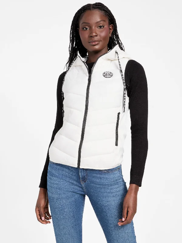 Hallie Hooded Vest Cotton Hoodie Fleece Lining Warmth