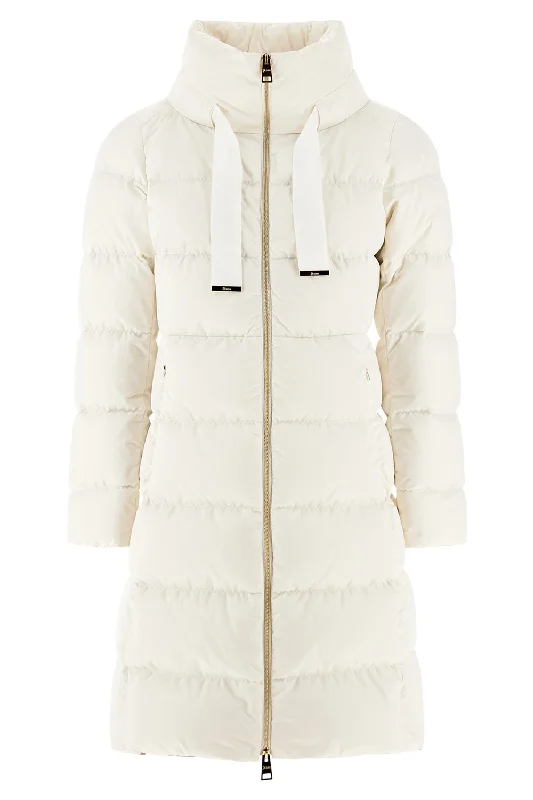 Drawstring Hourglass Coat Bomber Denim Leather