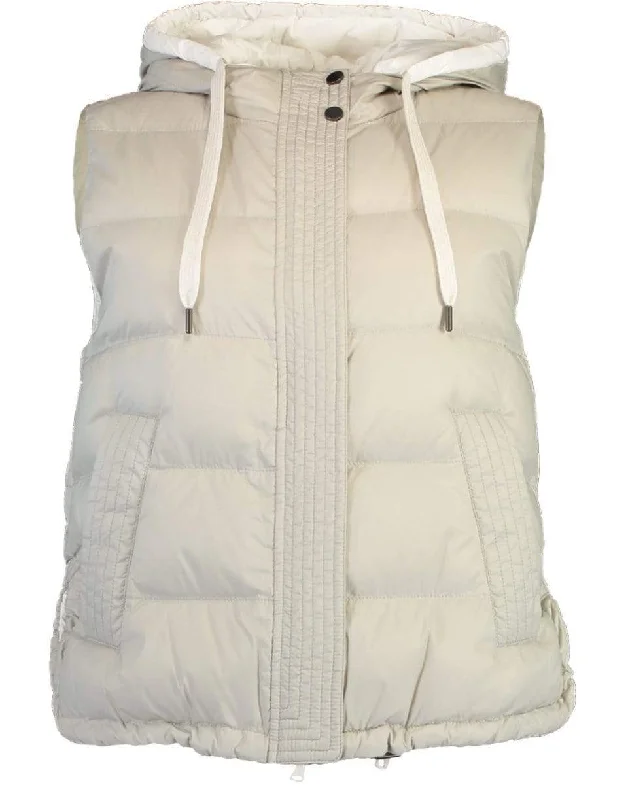 Hooded Nylon Puffer Vest Casual Flannel Vest