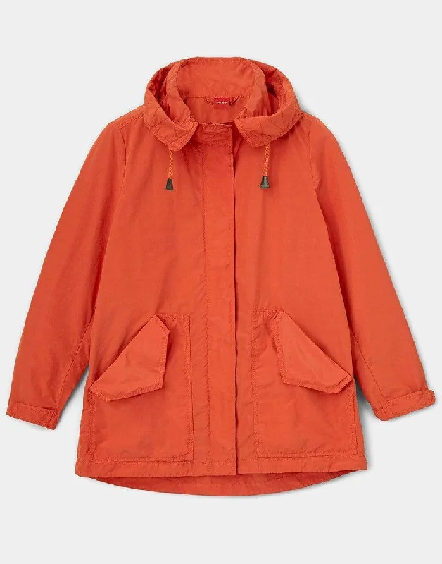 Hooded Parka Caponata - Vermilion Hoodie with Full-Zip Functional Layering