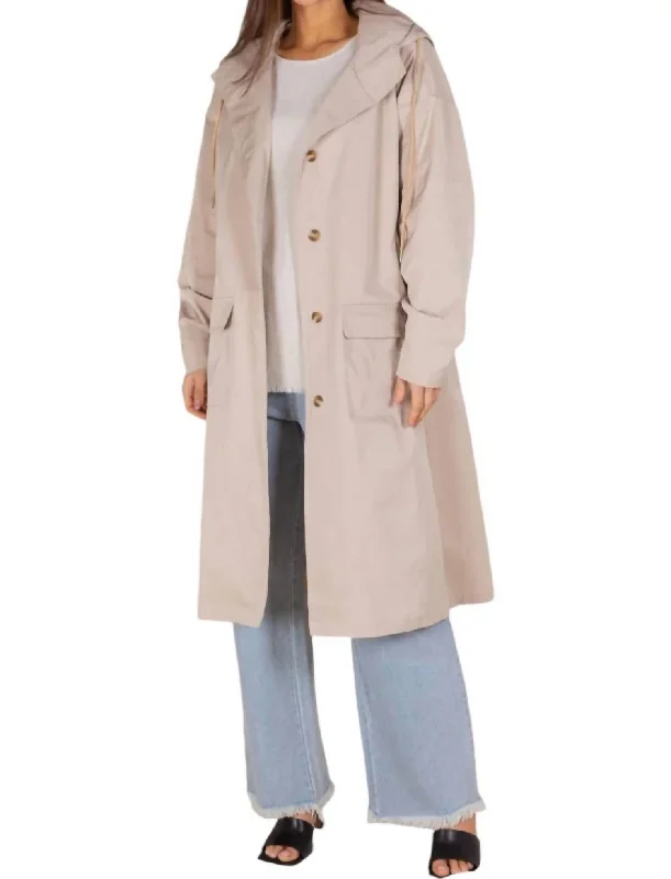 I’Ll Be Found Trench Coat In Beige Classic Double-Breasted Trench Coat