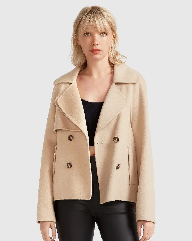 I'm Yours Wool Blend Peacoat Fitted Loose Oversized