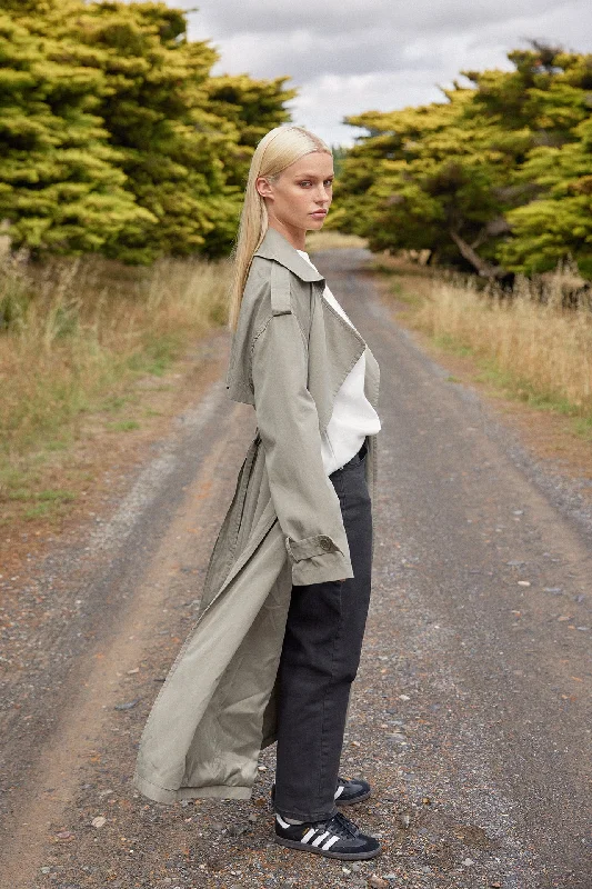 Jackie Trench Double-Breasted Belted Trench