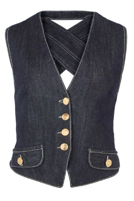 Jerry Denim Waistcoat Comfortable Faux Suede Waistcoat