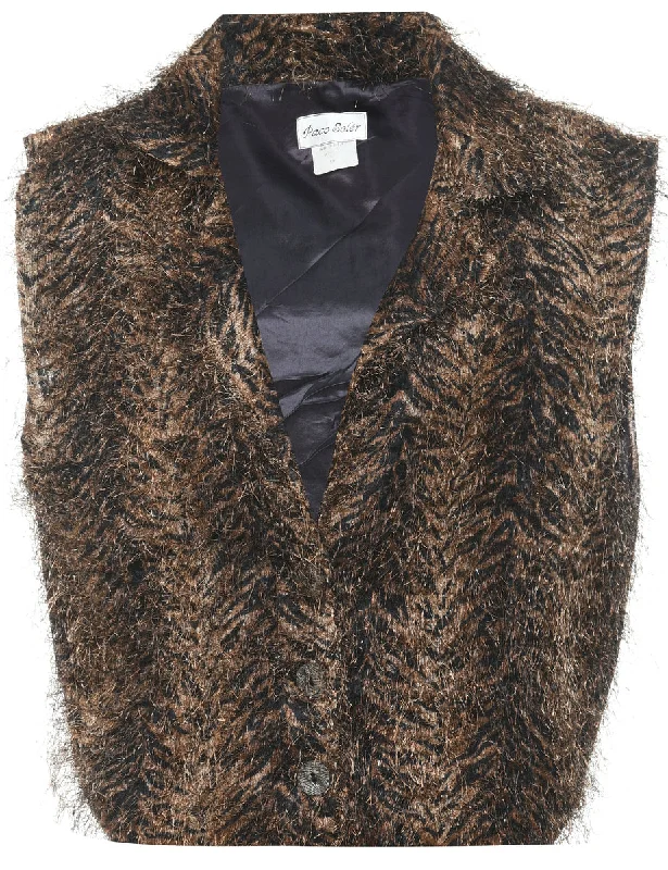 Leopard Print Waistcoat - M Trendy Military Waistcoat Jacket