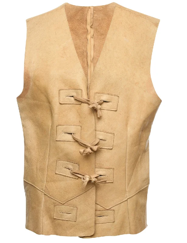 Light Brown Waistcoat - L Trendy Quilted Waistcoat Vest