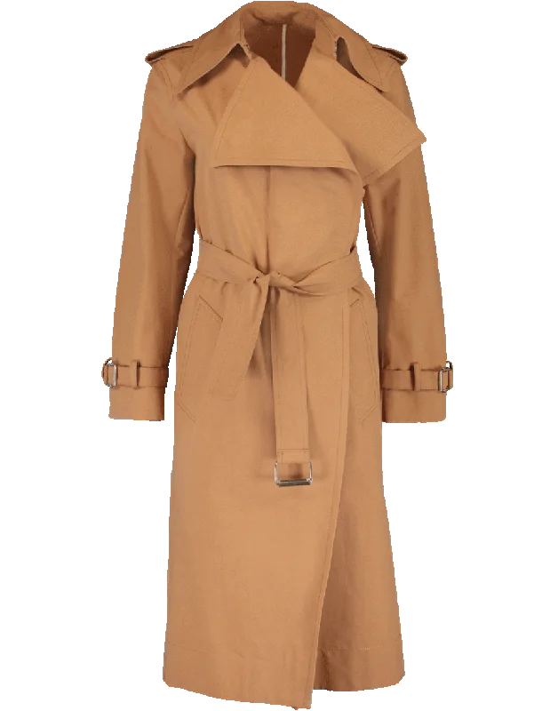 Long Trench Coat Warm Long Sleeve Trench