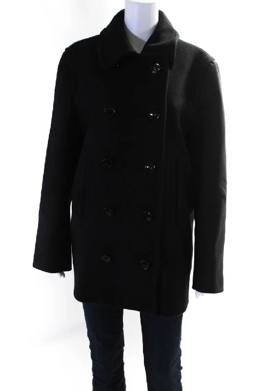 Marni Womens Double Breasted Wool Fleece Deconstructed Peacoat Black Lapel Coat Peter Pan Collar Coat Cowl Neck Coat Marni Womens Double Breasted Wool Fleece Deconstructed Peacoat Black Lapel Coat Peter Pan Collar Coat Cowl Neck Coat