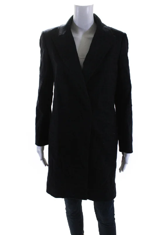 MW 10018 Womens Long Double Breasted Check Peacoat Black Wool Parka Down Jacket Wool Coat MW 10018 Womens Long Double Breasted Check Peacoat Black Wool Parka Down Jacket Wool Coat
