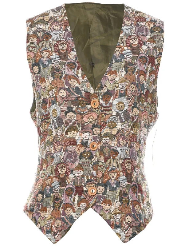 Navajo Tapestry Waistcoat - M Modern Slim Fit Waistcoat
