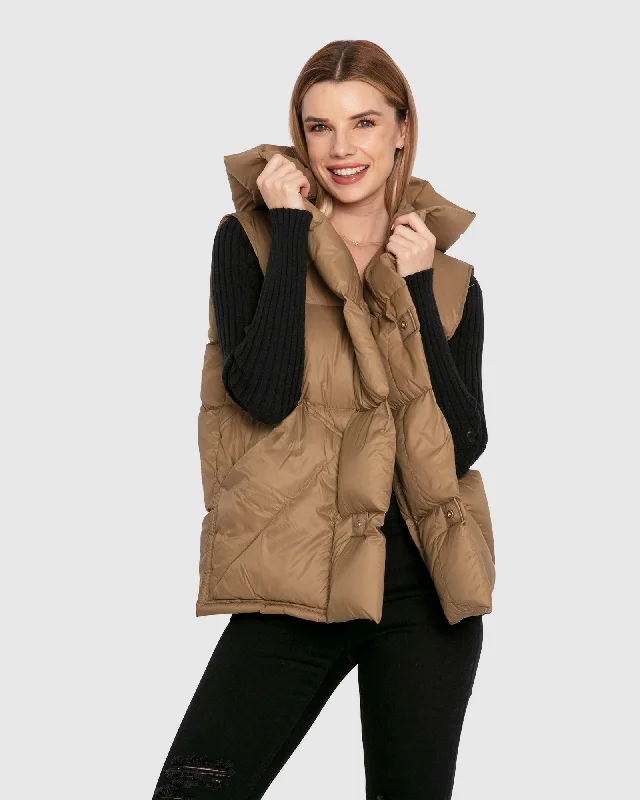 Over My Head Puffer Vest Sleeveless Peacoat Vest
