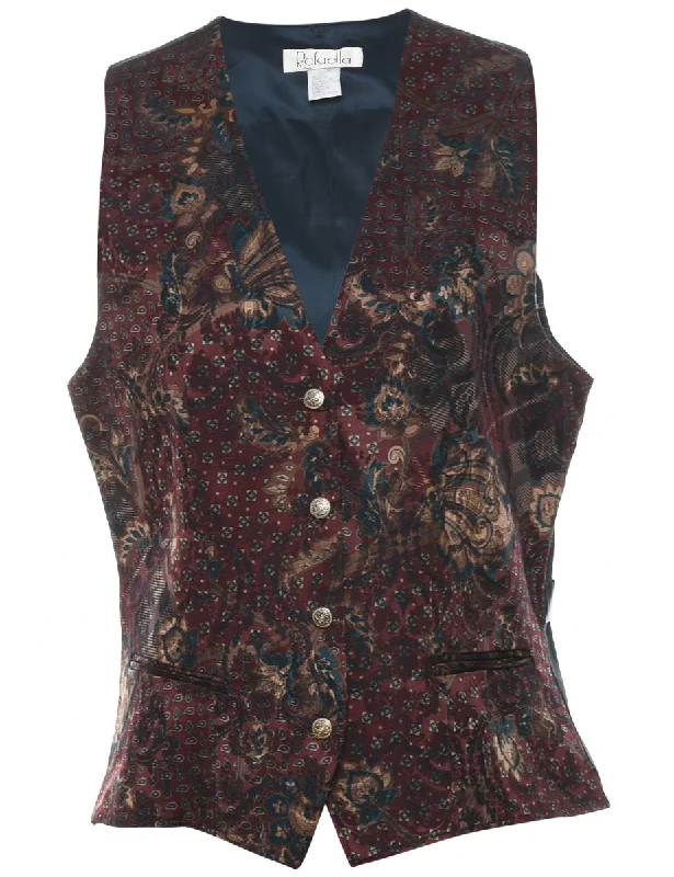 Paisley Pattern Waistcoat - M Cozy Down-Filled Waistcoat Vest