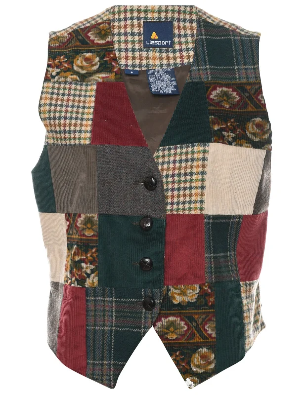 Patchwork Waistcoat - M Chic Tailored Waistcoat Jacket