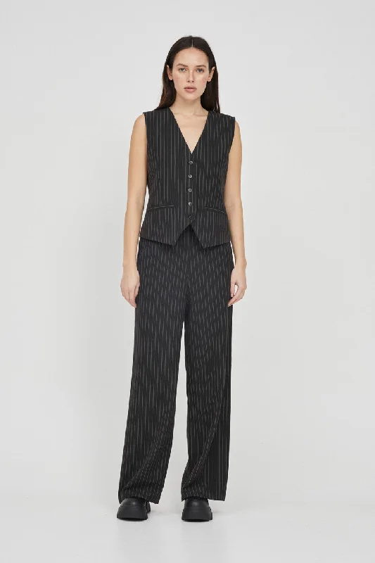 Pinstripe Waistcoat Cozy Wool Blend Waistcoat