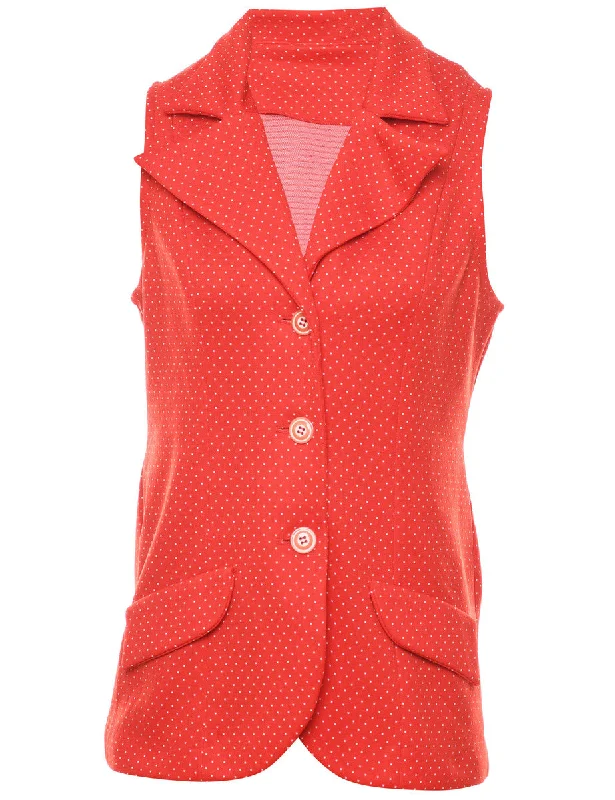 Polka Dot  Waistcoat - M Elegant Ribbed Waistcoat Vest