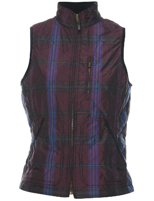 Ralph Lauren Checked Waistcoat - M Trendy Utility Waistcoat Jacket