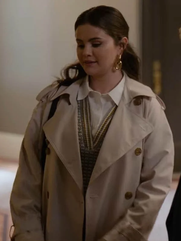 Selena Gomez Only Murders In the Building S03 White Trench Coat Stylish Long Trench Coat Selena Gomez Only Murders In the Building S03 White Trench Coat Stylish Long Trench Coat