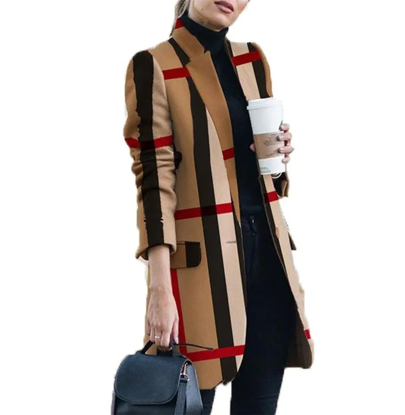 Spring Autumn Hot Sale 12 Color S-5xl Size Check Coat Fashion Print Mock Neck Coat Top Street Trend Single Casual Girl Suit Coat Off-the-Shoulder Jacket Double-Breasted Coat Single-Breasted Coat Spring Autumn Hot Sale 12 Color S-5xl Size Check Coat Fashion Print Mock Neck Coat Top Street Trend Single Casual Girl Suit Coat Off-the-Shoulder Jacket Double-Breasted Coat Single-Breasted Coat