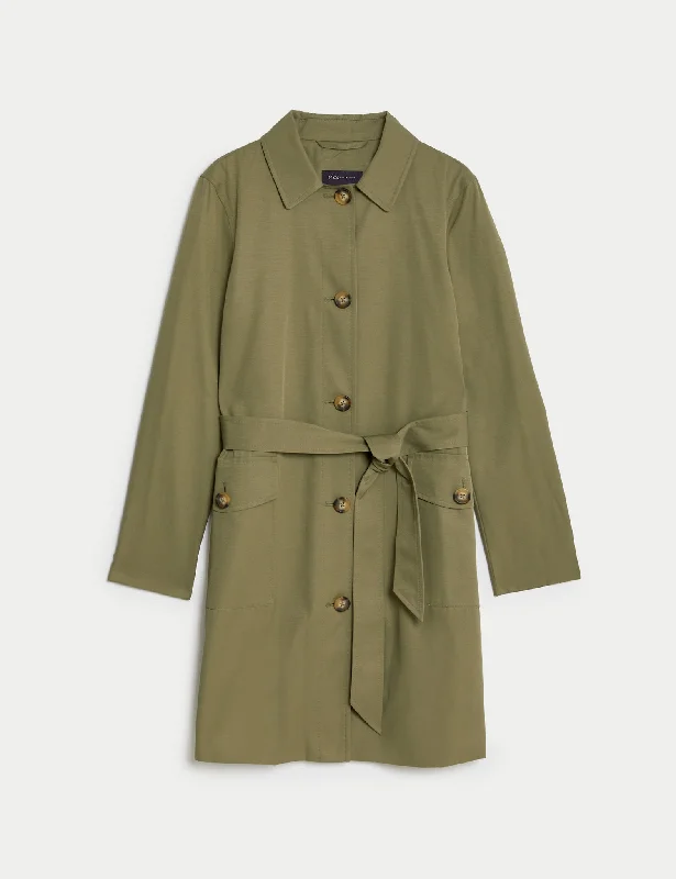 Stormwear Belted Single Breasted Trench Coat Modern Military Style Trench