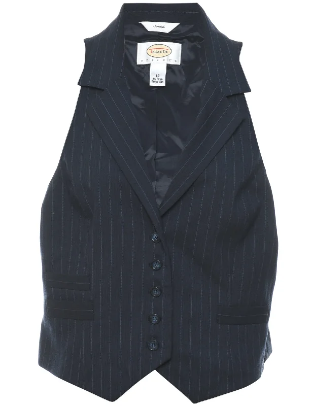 Striped Waistcoat - L Lightweight Cotton Waistcoat Vest