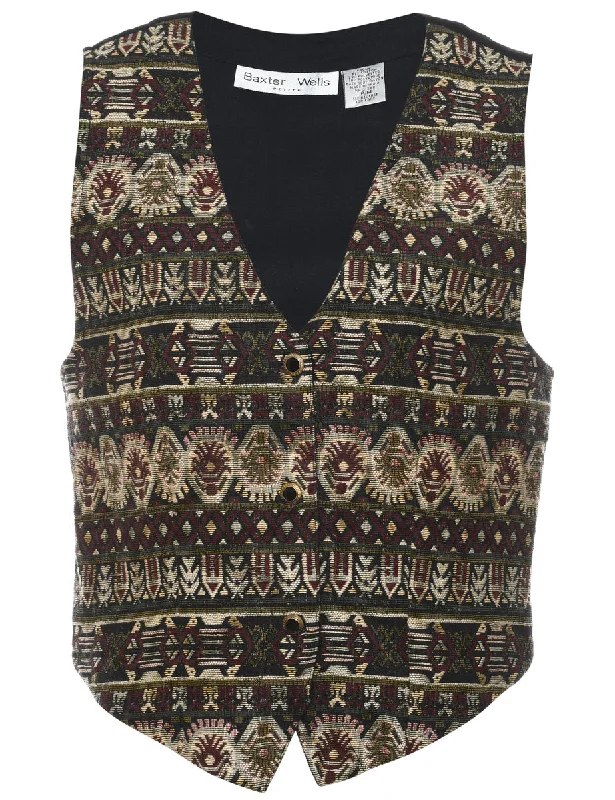 Tapestry Waistcoat - M Stylish Velvet Waistcoat Jacket