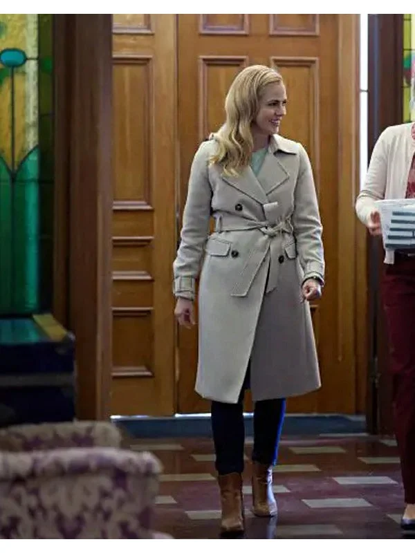 The Blessing Bracelet 2023 Amanda Schull Trench Coat Casual Oversized Trench Coat