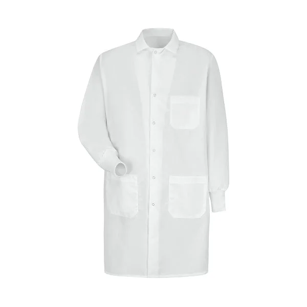 Unisex Interior Pocket Gripper-Front 41.5" Full-Length Lab Coat Collared Crew Neck Turtle Neck Unisex Interior Pocket Gripper-Front 41.5" Full-Length Lab Coat Collared Crew Neck Turtle Neck