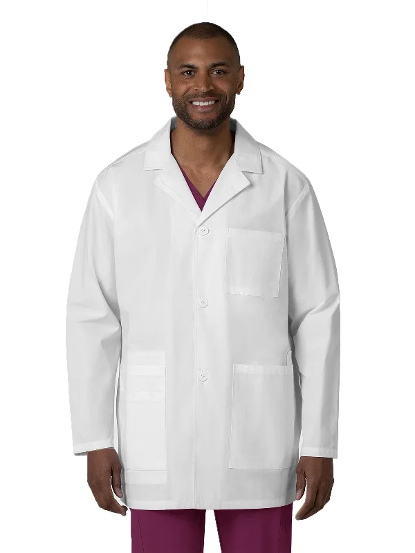 Unisex Nine-Pocket 33.5" Lab Coat Cuffed Rolled Raglan