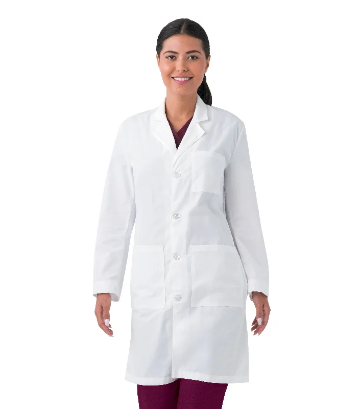Unisex Three-Pocket 39" Full-Length Lab Coat Print Jacquard Embroidered