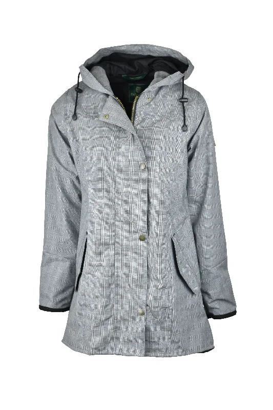 W39 - Ladies Hooded Tartan Washwax Katrina - PRINCE OF WALES Hoodie with Drawstring Waist Adjustable Fitted W39 - Ladies Hooded Tartan Washwax Katrina - PRINCE OF WALES Hoodie with Drawstring Waist Adjustable Fitted