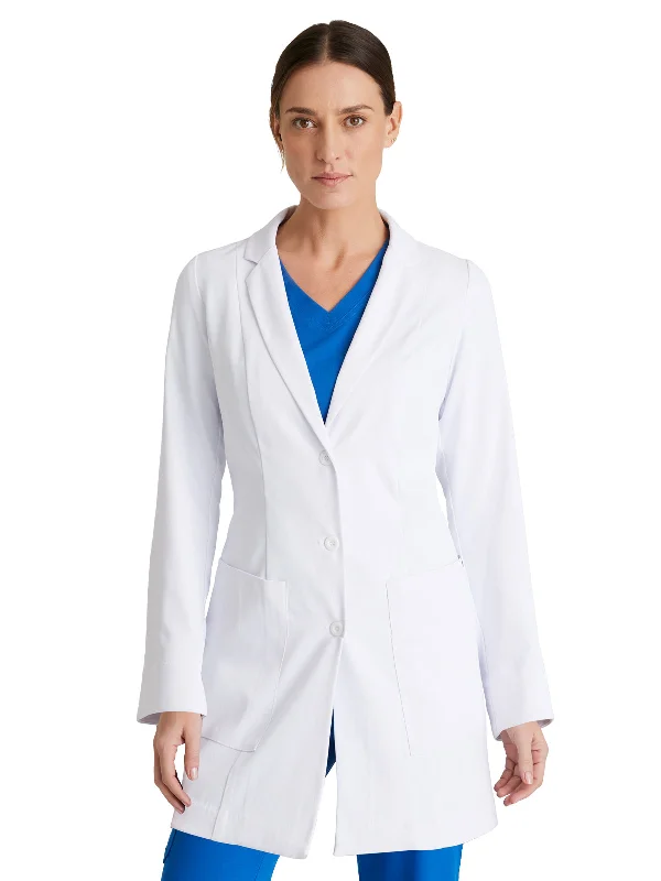 Women's 3 Pocket 30" 3 Button Merit Lab Coat Mesh Canvas Denim