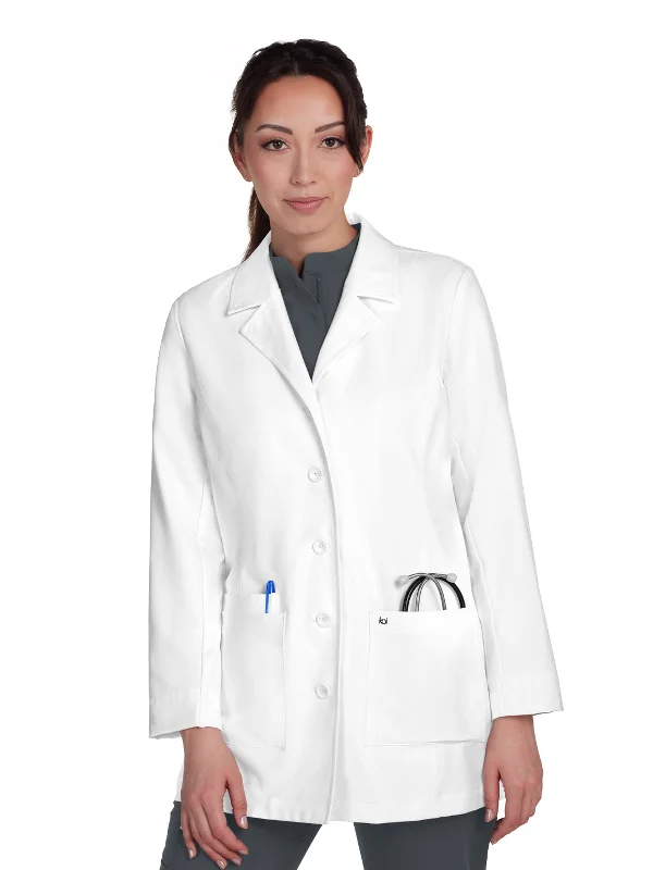Women's 3-Pocket Button-Front Hema Lab Coat Striped Polka Dot Floral