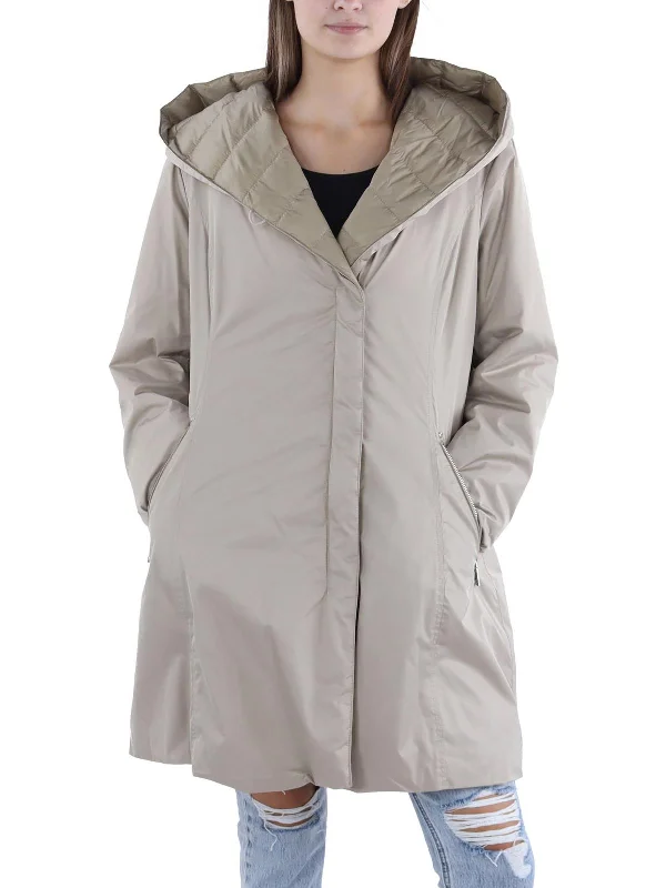 Womens Asymmetric Hooded Active Hoodie with Double Zipper Versatile Adjustable