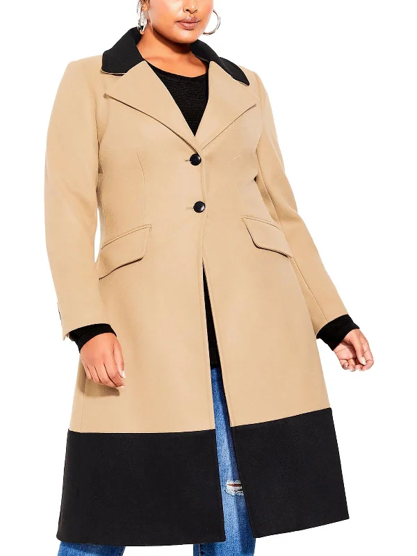 Womens Collared Long Trench Coat Warm Waterproof Trench Coat