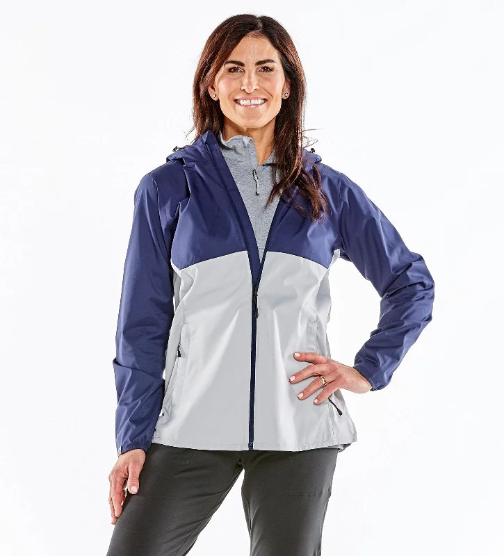 Women's Idealist Full Zip Hooded Windbreaker Hoodie with Hem Embroidery Detailed Premium Women's Idealist Full Zip Hooded Windbreaker Hoodie with Hem Embroidery Detailed Premium