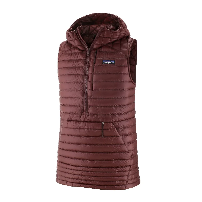 W's UltraAlpine Down Hooded Vest Hoodie with Exposed Zipper Edgy Industrial